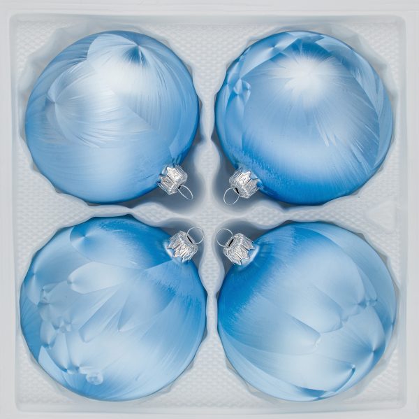 4 teiliges Christbaumkugeln Ice Blau Blue Eislack Weihnachtskugeln Christmasballs Christmas baubles