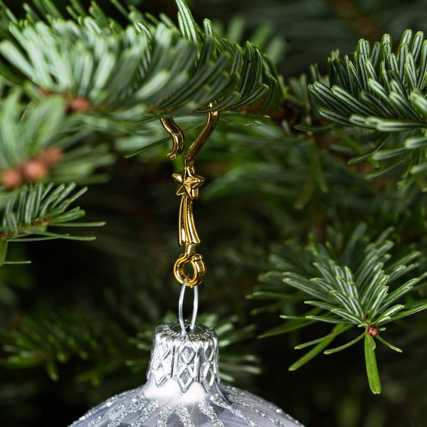 60 Stück Weihnachtskugeln Haken Gold Vintage Aufhänger Christbaumkugel Anhänger